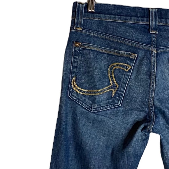 Rock and Republic Medium Blue Wash Slim Bootcut Jeans Denim 31 Crop Short Length - Picture 9 of 16